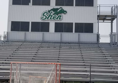 Press box above bleachers