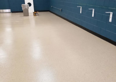 Epoxy flooring in cafeteria