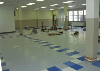 Equipment on site for cafeteria renovation