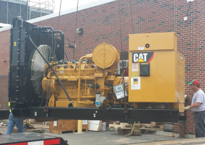 Emergency backup generator being delivered to site