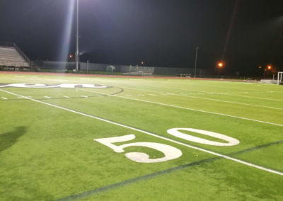 LED light shining over an athletic field