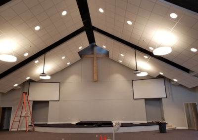 Newly built worship hall interior