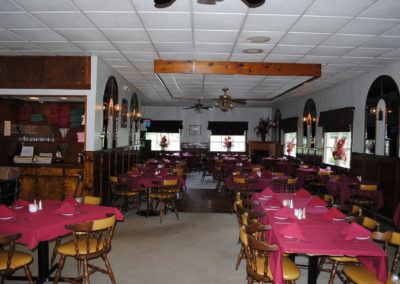 Dated restaurant interior dining room