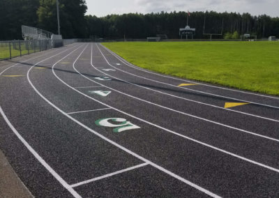Resurfaced athletic school outdoor track