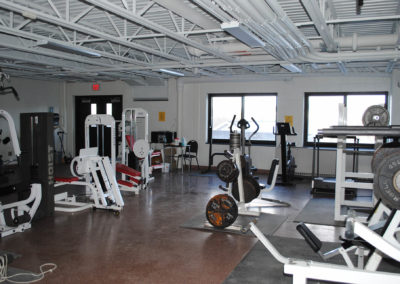 Interior of school weight room